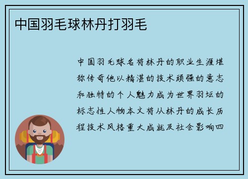 中国羽毛球林丹打羽毛